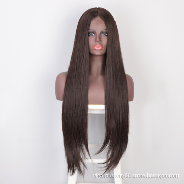High Quality Brown Long With Bangs Ombre Heat Resistant Wholesale Cheap Cosplay For Black Women Wigs Synthetic Hair